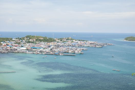 Fishing village near the sea of Thailand