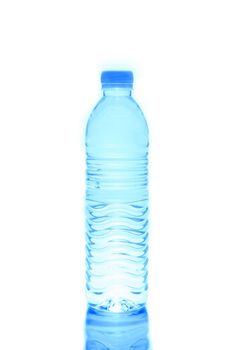 Plastic bottle of drinking water isolated on white