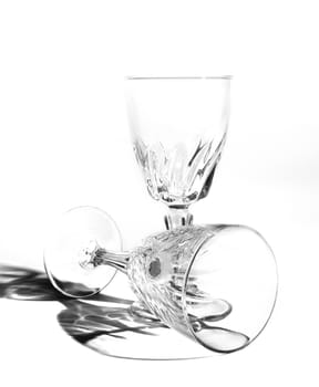 Wine glass still life isolated on white background