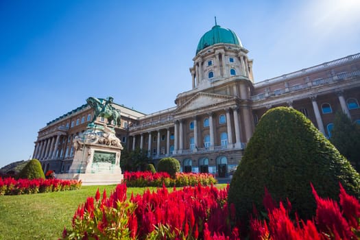 BUDAPEST, HUNGARY - AUGUST 2: The statue of Prince Eugene of Savoy in front of Buda Castle, Nudapest, Hungary