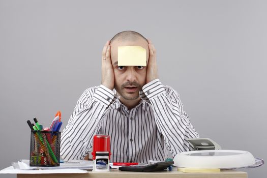 Young businessman at his desk