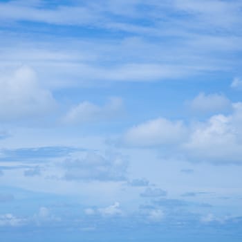 Sky and clouds. Clear weather in the summer.