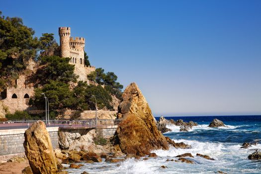 castle Sant Joan in Costa Brava , Lloret De Mar, Catalonia, Spain