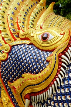 thai art showing of traditional naga sculptured,Chiangrai,Thailandß