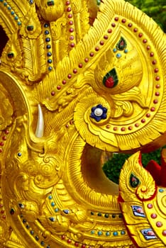 the detail of ceramics flowers in thai art sculpture,shallow focus