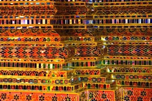 the detail of  thai art mirrors decoration,shallow focus