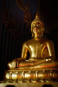 golden buddha images at Chiangrai temple,Thailand