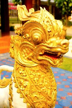 thai art showing of traditional singha sculptured,Chiangrai,Thailandß