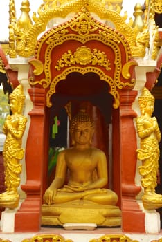 golden buddha images at Chiangrai temple,Thailand