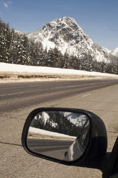 A fresh covering of snow blankets mountains over the pass on I-90