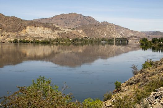 A local bridge provides access to the other side of the Columbia River