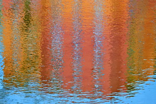 background or texture mirrored building in water