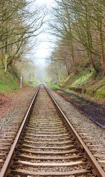 An image of a Railway track in a rural setting.