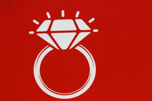 On a red background shows icon "jewels" in white