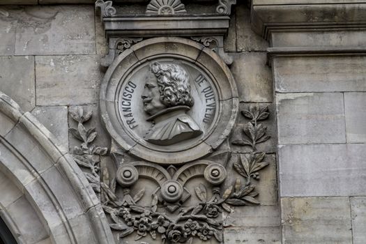 National library facade in Madrid, Spain