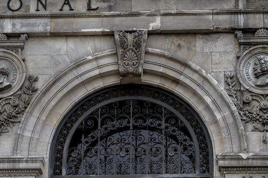 National library facade in Madrid, Spain