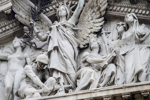 National library facade in Madrid, Spain