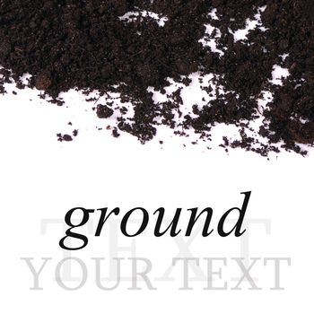 Black ground closeup isolated on white background