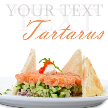 The tartar with salmon and cucumber macro