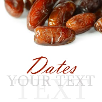 The dates close-up isolated on white background