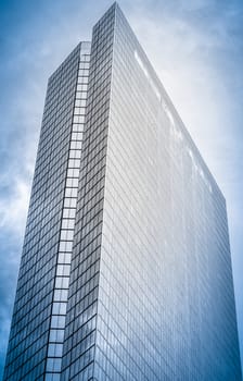 Retro Styles Faded Sleek Modern Business Glass Skyscraper