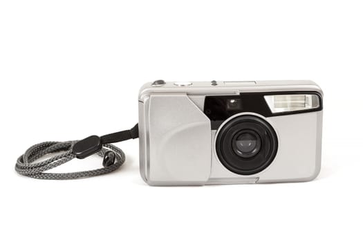analog film photo camera isolated on white background