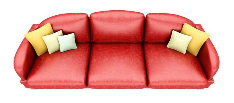 A Sofa with a Table. 3D rendered Illustration. Isolated on white.