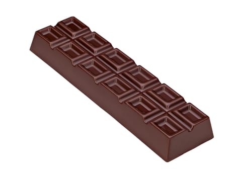 Dark chocolate bar. File contains clipping path