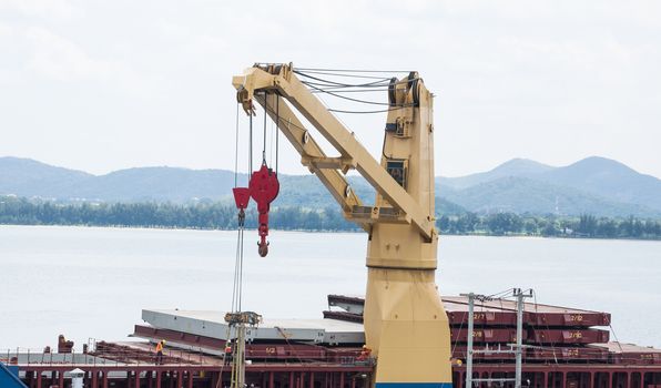 industrial cranes on sky background of thailand