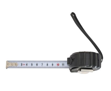 Black tape measure. Isolated on white background
