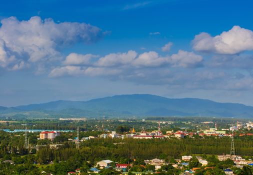 View of the city. With his background.