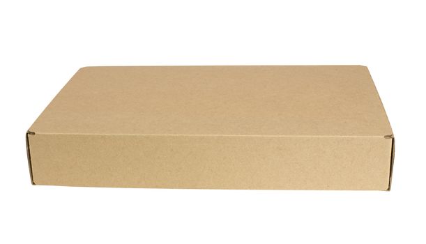 Close cardboard box. Isolated on white background