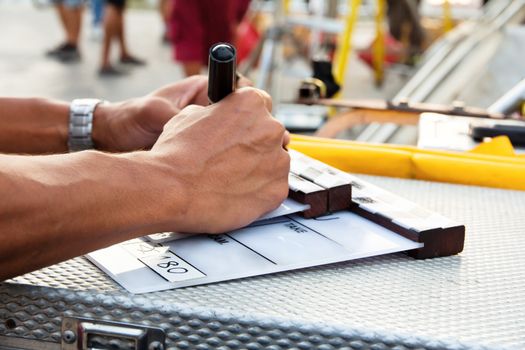 Labeling the Slate on set