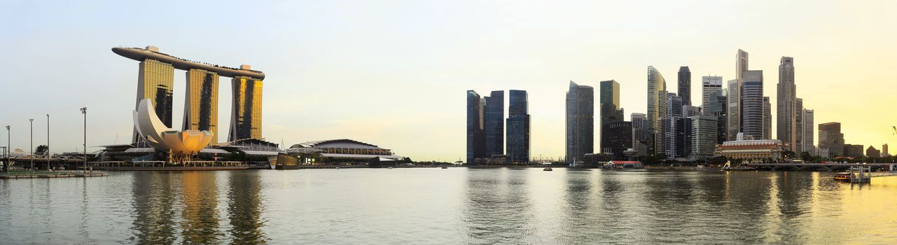 Amazing panoramic view on Singapore business center  