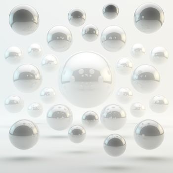 Abstract white geometric shapes from rounds