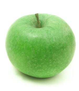 one green apple isolated on white