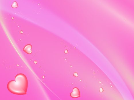 beautiful red background with pink hearts