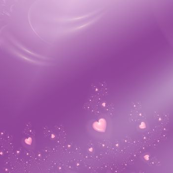 beautiful purple background with pink hearts