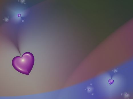 beautiful purple background with hearts
