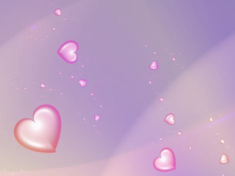 beautiful purple background with hearts