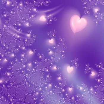 beautiful purple background with hearts