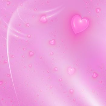 beautiful pink background with hearts