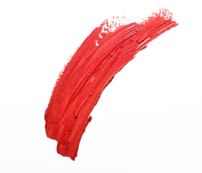 red lipstick stroke isolated