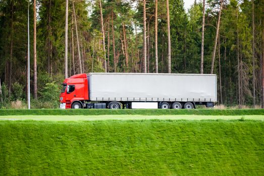 Beautiful photo of big truck on highway