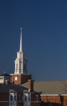 Back of a church in Worcester Massachusetts