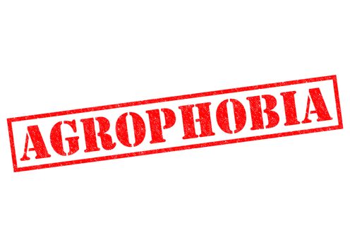 AGROPHOBIA (fear of being out in public) red Rubber Stamp over a white background.
