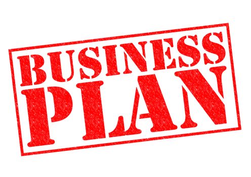 BUSINESS PLAN red Rubber Stamp over a white background.