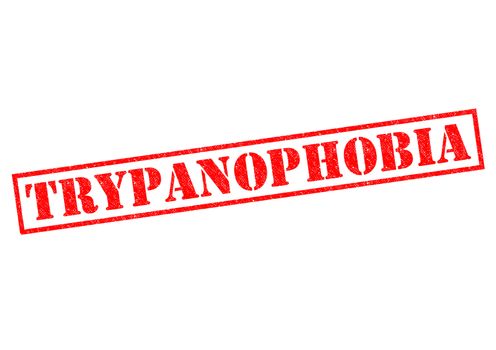 TRYPANOPHOBIA (fear of needles) red Rubber Stamp over a white background.