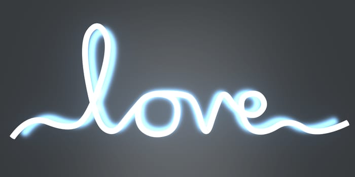 Glowing Love. 3D rendered Illustration.