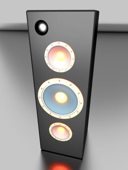 A Loudspeaker. 3D rendered Illustration.